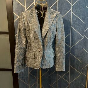 Beautiful Brocade Gray Blazer